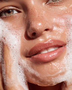 “Soin Face Lift Oxy’Pureté réalisé à l’institut CIOMA, massage facialiste liftant et oxygénant pour un teint lumineux.”